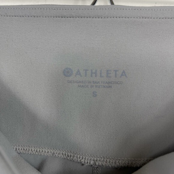 Athleta Eclipse 7/8 Tight High Waist Yoga Leggings In Silver Grey Mesh Panels S - Picture 12 of 16